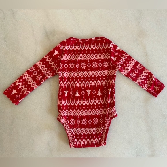 Old Navy Holiday Long Sleeve Bodysuit, 6-12 Months - Picture 2 of 4
